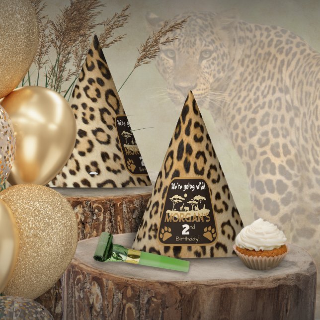Animal Print Leopard Birthday Party Hat (Creator Uploaded)