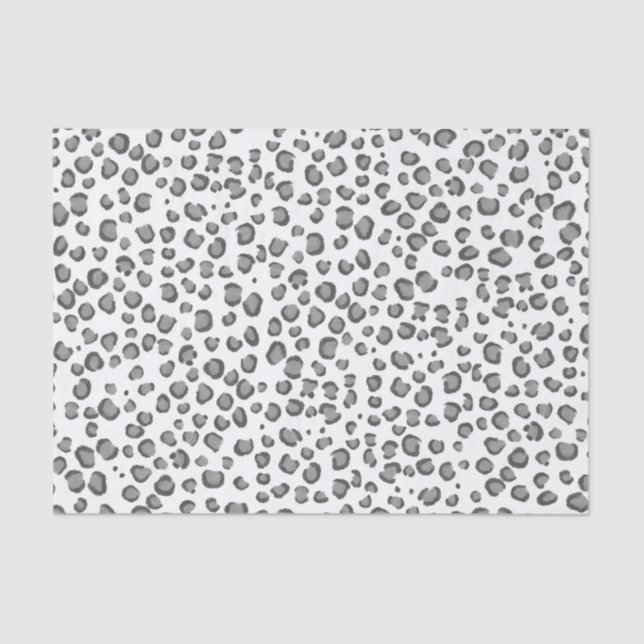 Animal Print Leopard Pattern Black White Gift Tissue Paper (Front)