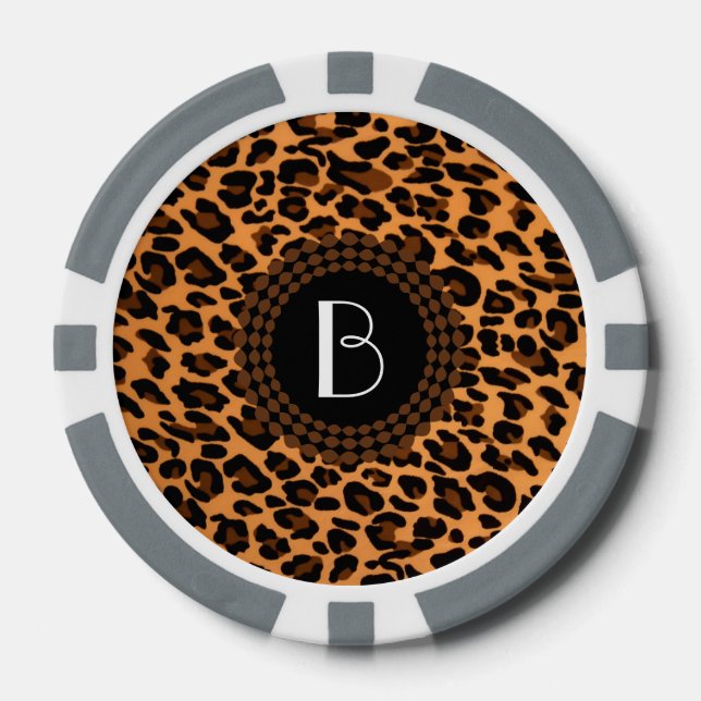 Animal Print Leopard Pattern Poker Chips (Front)
