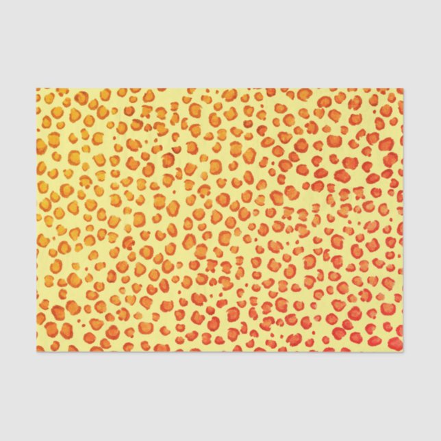 Animal Print Leopard Pattern red Orange Gift Tissue Paper (Front)