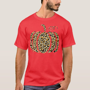 Animal Print Leopard Print Pumpkin Fall Halloween T-Shirt