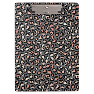 Animal Print Leopard Spots Black Pink Wild Animals Clipboard