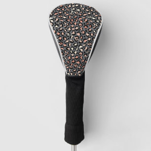 Animal Print Leopard Spots Black Pink Wild Animals Golf Head Cover