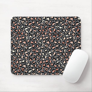 Animal Print Leopard Spots Black Pink Wild Animals Mouse Pad