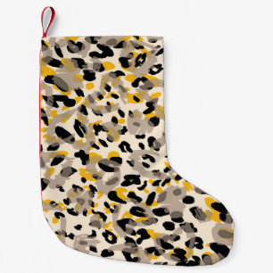 Animal print, leopard texture background small christmas stocking
