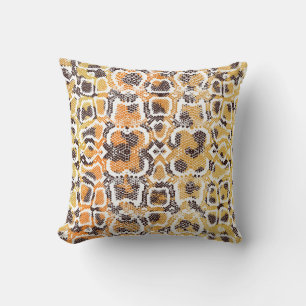 Animal print, leopard texture background, snake pa cushion