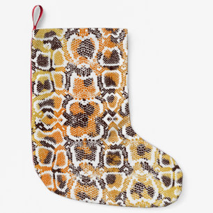 Animal print, leopard texture background, snake pa small christmas stocking