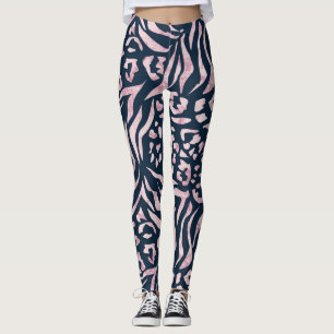 Animal print, leopard, tiger, blue, pink, skin, leggings