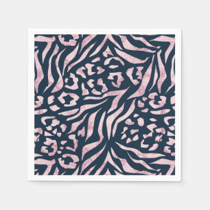 Animal print, leopard, tiger, blue, pink, skin, napkin