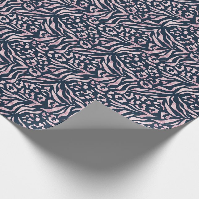 Animal print, leopard, tiger, blue, pink, skin, wrapping paper (Corner)