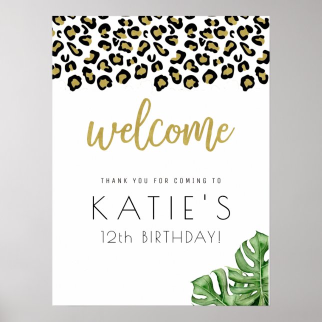 Animal Print Let's Get Wild Welcome Sign (Front)