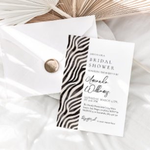 Animal Print Modern Blak & White Bridal Shower  Invitation