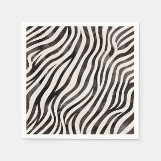 Animal Print Modern Blak & White Bridal Shower Napkin