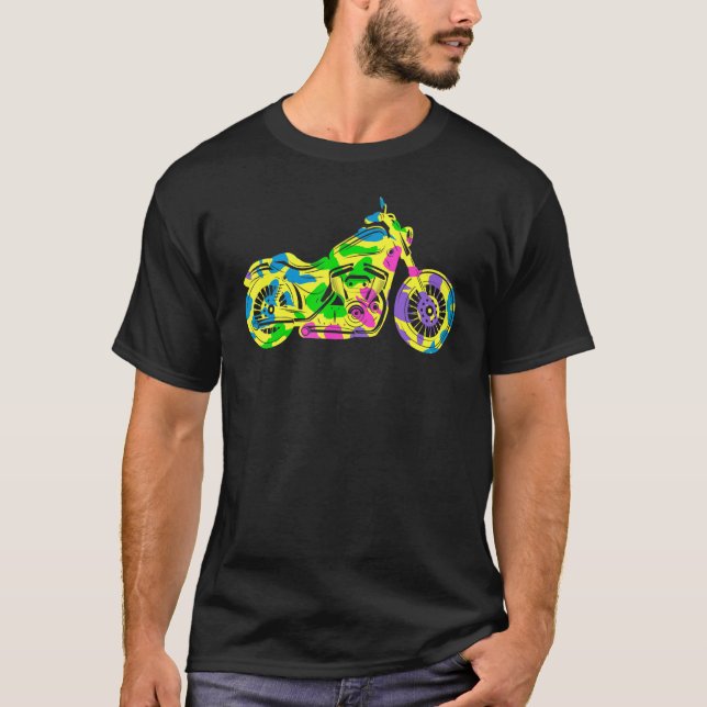 Animal Print Motorcycle Biker Biking Bikers Motorb T-Shirt (Front)