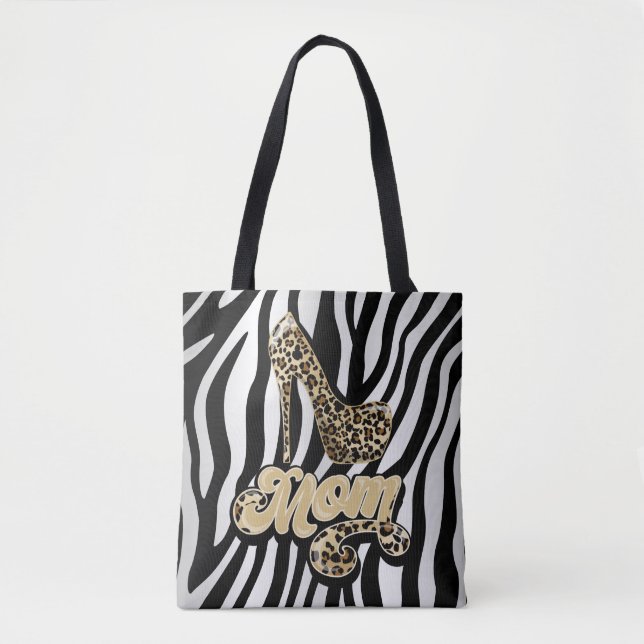 Animal Print Mum High Heel Fashion Tote (Front)