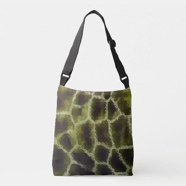 Animal Print Olive Green Crossbody Bag (Front)