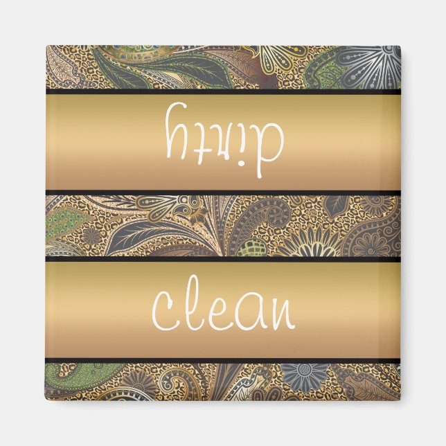 Animal Print Paisley Pattern Magnet (Front)