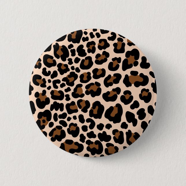 Animal print pattern 6 cm round badge (Front)