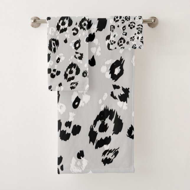 Animal print pattern bath towel set (Insitu)