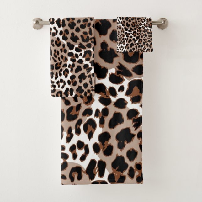 Animal print pattern bath towel set (Insitu)