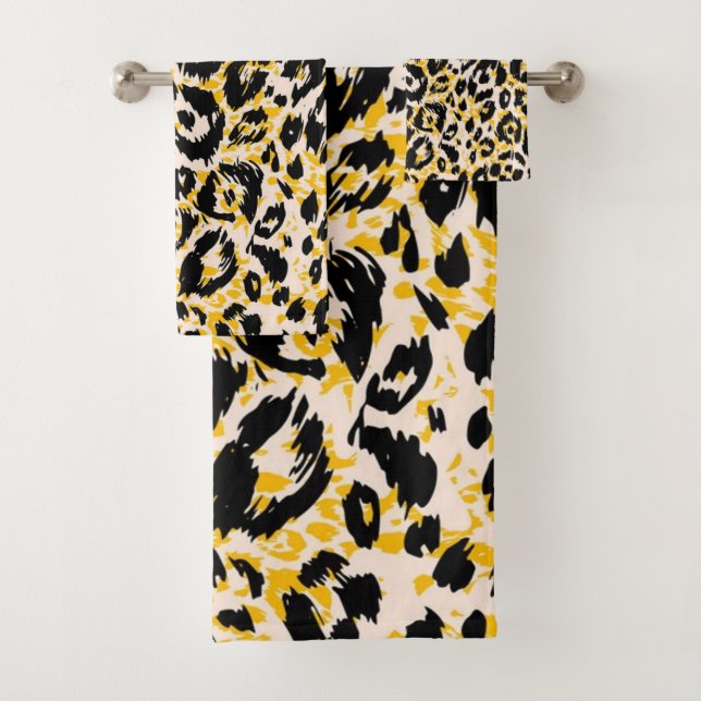 Animal print pattern bath towel set (Insitu)