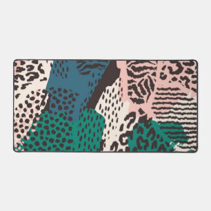 Animal print pattern desk mat