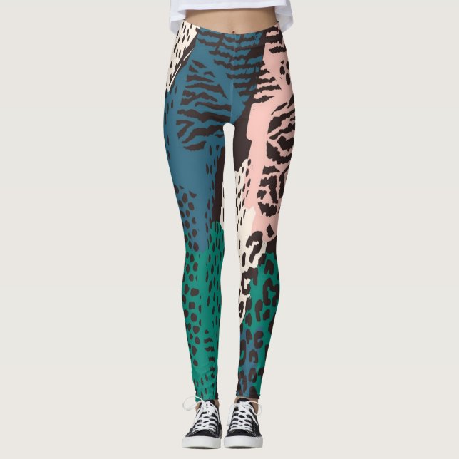 Animal print pattern leggings (Front)