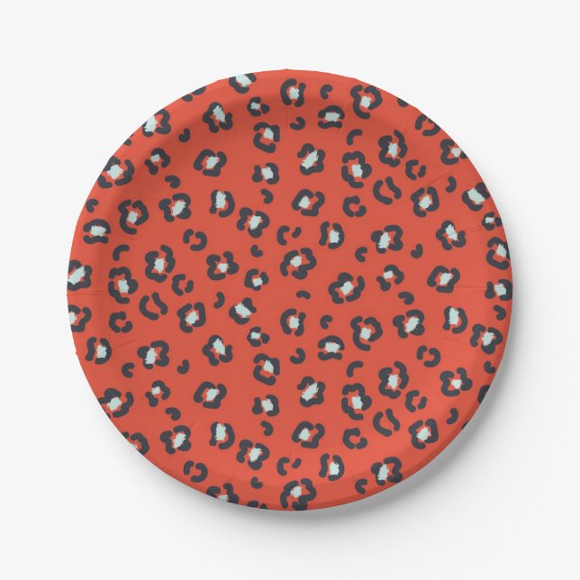 Animal print pattern paper plate (Front)