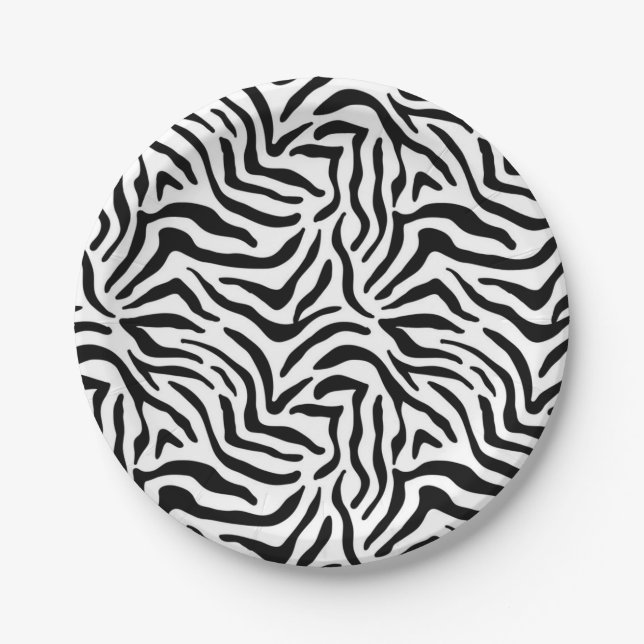 Animal print pattern paper plate (Front)