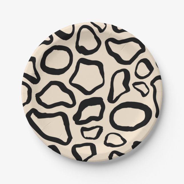 Animal print pattern paper plate (Front)