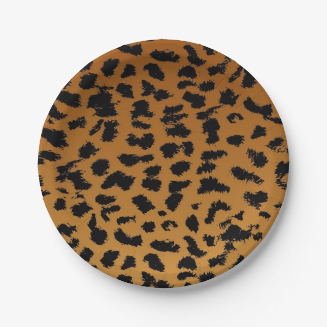 Animal print pattern paper plate (Front)