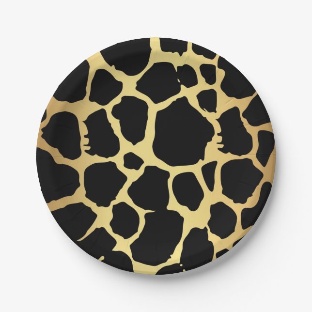 Animal print pattern paper plate (Front)
