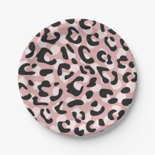 Animal print pattern paper plate