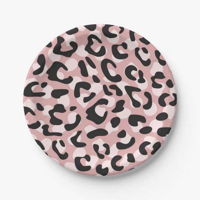 Animal print pattern paper plate (Front)