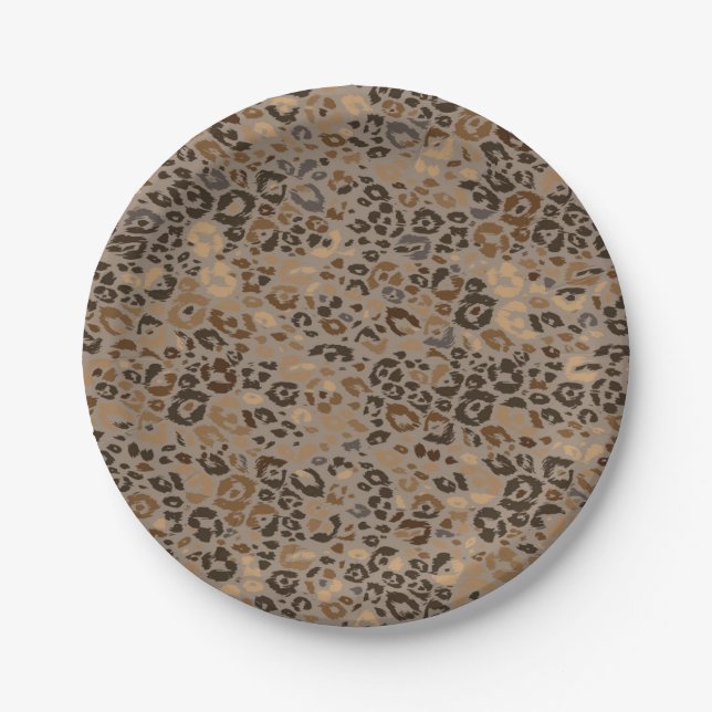 Animal print pattern paper plate (Front)