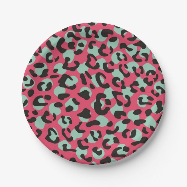 Animal print pattern paper plate (Front)