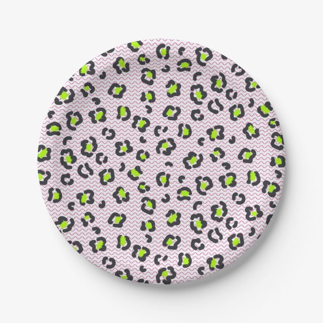 Animal print pattern paper plate (Front)