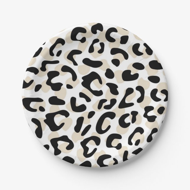 Animal print pattern paper plate (Front)