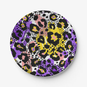 Animal print pattern paper plate
