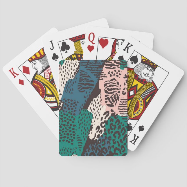 Animal print pattern playing cards (Back)