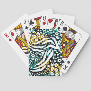 Animal print pattern playing cards