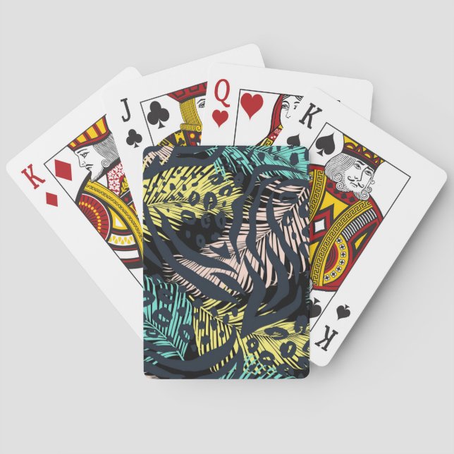 Animal print pattern playing cards (Back)