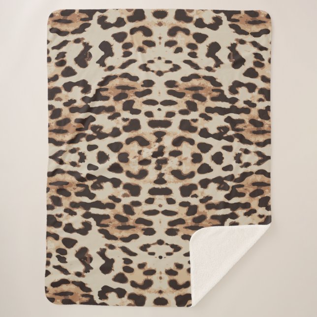 Animal Print Pattern Sherpa Blanket (Front)