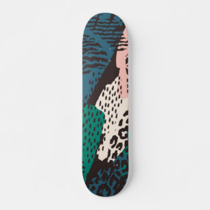 Animal print pattern skateboard