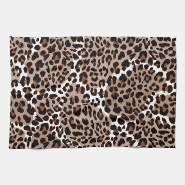 Animal print pattern tea towel (Horizontal)