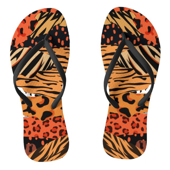 Animal Print Pattern Thongs (Footbed)