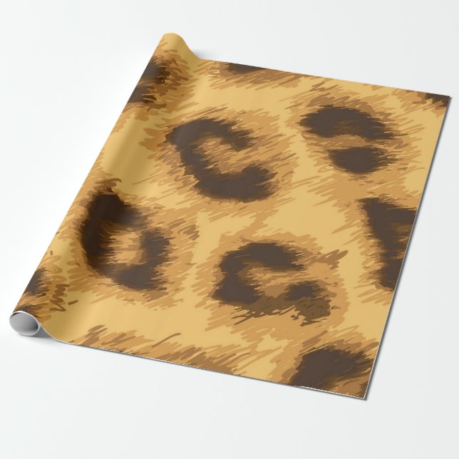 Animal print pattern wrapping paper (Unrolled)
