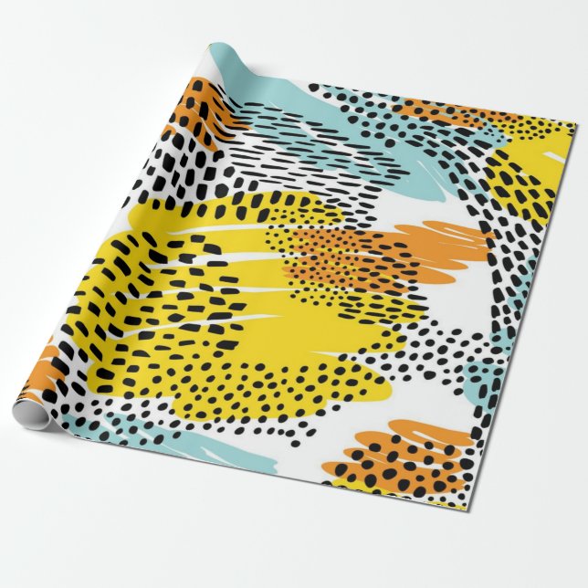 Animal print pattern wrapping paper (Unrolled)