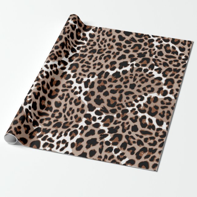 Animal print pattern wrapping paper (Unrolled)