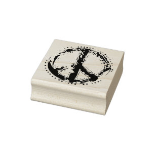 Animal Print PEACE + your backgr. & ideas Rubber Stamp